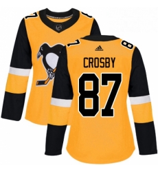 Womens Adidas Pittsburgh Penguins 87 Sidney Crosby Authentic Gold Alternate NHL Jersey Womens Adidas Pittsburgh Penguins 87 Sidney Crosby Authentic Gold Alternate NHL Jersey