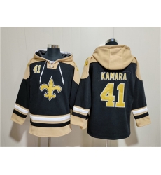 Men New Orleans Saints 41 Alvin Kamara Black Ageless Must Have Lace Up Pullover Hoodie Men New Orleans Saints 41 Alvin Kamara Black Ageless Must Have Lace Up Pullover Hoodie