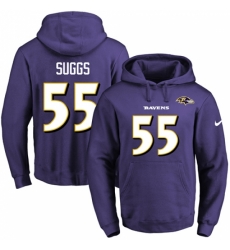 NFL Mens Nike Baltimore Ravens 55 Terrell Suggs Purple Name Number Pullover Hoodie NFL Mens Nike Baltimore Ravens 55 Terrell Suggs Purple Name Number Pullover Hoodie