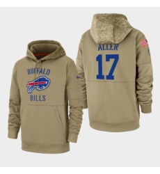 Mens Buffalo Bills 17 Josh Allen 2019 Salute to Service Sideline Therma Pullover Hoodie Tan Mens Buffalo Bills 17 Josh Allen 2019 Salute to Service Sideline Therma Pullover Hoodie Tan