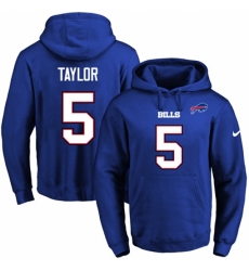 NFL Mens Nike Buffalo Bills 5 Tyrod Taylor Royal Blue Name Number Pullover Hoodie NFL Mens Nike Buffalo Bills 5 Tyrod Taylor Royal Blue Name Number Pullover Hoodie