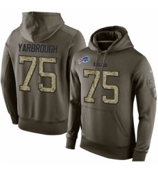 NFL Nike Buffalo Bills 75 Eddie Yarbrough Green Salute To Service Mens Pullover Hoodie NFL Nike Buffalo Bills 75 Eddie Yarbrough Green Salute To Service Mens Pullover Hoodie