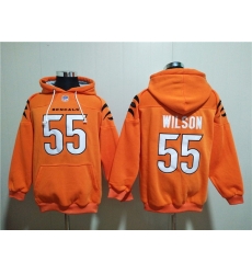 Men Cincinnati Bengals 55 Logan Wilson Orange Pullover Hoodie Men Cincinnati Bengals 55 Logan Wilson Orange Pullover Hoodie