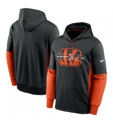 Men Cincinnati Bengals Black Color Block Fleece Performance Pullover Hoodie Men Cincinnati Bengals Black Color Block Fleece Performance Pullover Hoodie