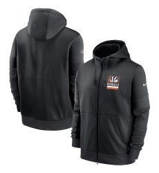 Men Cincinnati Bengals New 2020 Nike Gray Black Fan Gear Mascot Performance Full Zip Hoodie Men Cincinnati Bengals New 2020 Nike Gray Black Fan Gear Mascot Performance Full Zip Hoodie