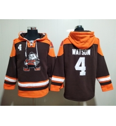 Cleveland Browns Sitched Pullover Hoodie #4 Deshaun Watson Cleveland Browns Sitched Pullover Hoodie #4 Deshaun Watson