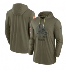 Men Cleveland Browns 2022 Olive Salute To Service Tonal Pullover Hoodie Men Cleveland Browns 2022 Olive Salute To Service Tonal Pullover Hoodie