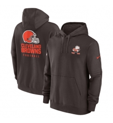 Men Cleveland Browns Brown Sideline Club Fleece Pullover Hoodie Men Cleveland Browns Brown Sideline Club Fleece Pullover Hoodie