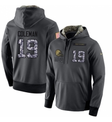 NFL Mens Nike Cleveland Browns 19 Corey Coleman Stitched Black Anthracite Salute to Service Player Performance Hoodie NFL Mens Nike Cleveland Browns 19 Corey Coleman Stitched Black Anthracite Salute to Service Player Performance Hoodie