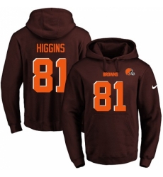 NFL Mens Nike Cleveland Browns 81 Rashard Higgins Brown Name Number Pullover Hoodie NFL Mens Nike Cleveland Browns 81 Rashard Higgins Brown Name Number Pullover Hoodie