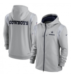 Men Dallas Cowboys Grey Zipper Hoodie Men Dallas Cowboys Grey Zipper Hoodie