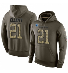 NFL Nike Dallas Cowboys 21 Ezekiel Elliott Green Salute To Service Mens Pullover Hoodie NFL Nike Dallas Cowboys 21 Ezekiel Elliott Green Salute To Service Mens Pullover Hoodie