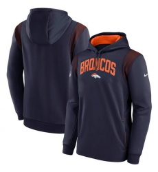 Men Denver Broncos Navy Sideline Stack Performance Pullover Hoodie 002 Men Denver Broncos Navy Sideline Stack Performance Pullover Hoodie 002