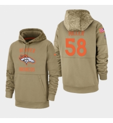 Mens Denver Broncos 58 Von Miller 2019 Salute to Service Sideline Therma Pullover Hoodie Tan Mens Denver Broncos 58 Von Miller 2019 Salute to Service Sideline Therma Pullover Hoodie Tan