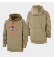 Mens Denver Broncos Tan 2019 Salute to Service Sideline Therma Pullover Hoodie Mens Denver Broncos Tan 2019 Salute to Service Sideline Therma Pullover Hoodie