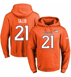 NFL Mens Nike Denver Broncos 21 Aqib Talib Orange Name Number Pullover Hoodie NFL Mens Nike Denver Broncos 21 Aqib Talib Orange Name Number Pullover Hoodie