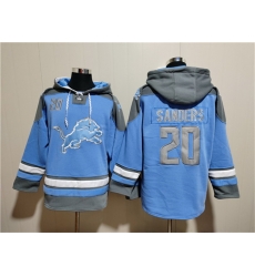 Men Detroit Lions 20 Barry Sanders Blue Ageless Must Have Lace Up Pullover Hoodie Men Detroit Lions 20 Barry Sanders Blue Ageless Must Have Lace Up Pullover Hoodie
