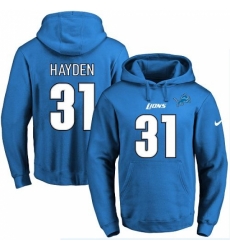 NFL Mens Nike Detroit Lions 31 DJ Hayden Blue Name Number Pullover Hoodie NFL Mens Nike Detroit Lions 31 DJ Hayden Blue Name Number Pullover Hoodie