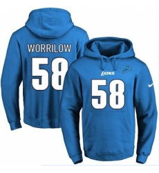 NFL Mens Nike Detroit Lions 58 Paul Worrilow Blue Name Number Pullover Hoodie NFL Mens Nike Detroit Lions 58 Paul Worrilow Blue Name Number Pullover Hoodie