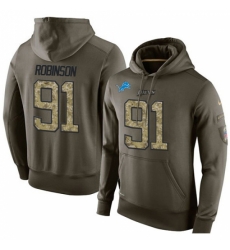 NFL Nike Detroit Lions 91 AShawn Robinson Green Salute To Service Mens Pullover Hoodie NFL Nike Detroit Lions 91 AShawn Robinson Green Salute To Service Mens Pullover Hoodie