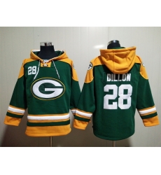 NFL Men Green Bay Packers 28 A J Dillon Stitched Hoodie NFL Men Green Bay Packers 28 A J Dillon Stitched Hoodie