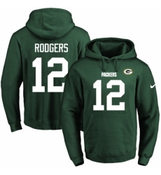NFL Mens Nike Green Bay Packers 12 Aaron Rodgers Green Name Number Pullover Hoodie NFL Mens Nike Green Bay Packers 12 Aaron Rodgers Green Name Number Pullover Hoodie
