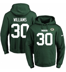 NFL Mens Nike Green Bay Packers 30 Jamaal Williams Green Name Number Pullover Hoodie