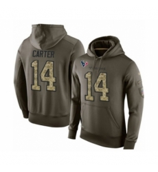 Football Mens Houston Texans 14 DeAndre Carter Green Salute To Service Pullover Hoodie Football Mens Houston Texans 14 DeAndre Carter Green Salute To Service Pullover Hoodie