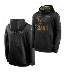 Men Houston Texans 4 Deshaun Watson 2020 Salute To Service Black Sideline Performance Pullover Hoodie Men Houston Texans 4 Deshaun Watson 2020 Salute To Service Black Sideline Performance Pullover Hoodie