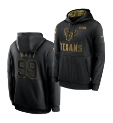 Men Houston Texans 99 J J Watt 2020 Salute To Service Black Sideline Performance Pullover Hoodie Men Houston Texans 99 J J Watt 2020 Salute To Service Black Sideline Performance Pullover Hoodie