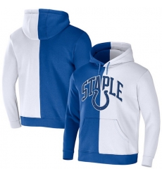 Men Indianapolis Colts Royal White Split Logo Pullover Hoodie Men Indianapolis Colts Royal White Split Logo Pullover Hoodie