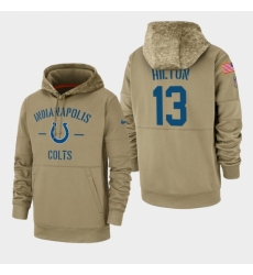 Mens Indianapolis Colts 13 TY Hilton 2019 Salute to Service Sideline Therma Pullover Hoodie Tan Mens Indianapolis Colts 13 TY Hilton 2019 Salute to Service Sideline Therma Pullover Hoodie Tan
