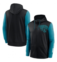 Men Jacksonville Jaguars Black Teal Fan Gear Mascot Performance Full Zip Hoodie Men Jacksonville Jaguars Black Teal Fan Gear Mascot Performance Full Zip Hoodie