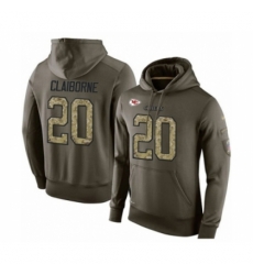 Football Mens Kansas City Chiefs 20 Morris Claiborne Green Salute To Service Pullover Hoodie Football Mens Kansas City Chiefs 20 Morris Claiborne Green Salute To Service Pullover Hoodie