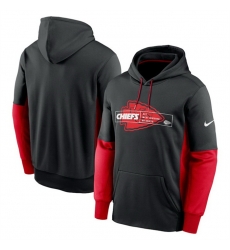 Men Kansas City Chiefs Black Color Block Fleece Performance Pullover Hoodie Men Kansas City Chiefs Black Color Block Fleece Performance Pullover Hoodie