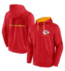 Men Kansas City Chiefs Red Defender Evo Full Zip Hoodie Men Kansas City Chiefs Red Defender Evo Full Zip Hoodie