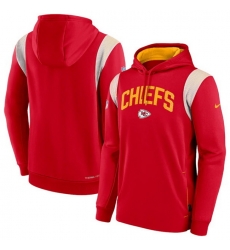 Men Kansas City Chiefs Red Sideline Stack Performance Pullover Hoodie 001 Men Kansas City Chiefs Red Sideline Stack Performance Pullover Hoodie 001