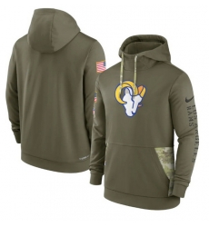 Men Los Angeles Rams 2022 Olive Salute To Service Therma Performance Pullover Hoodie Men Los Angeles Rams 2022 Olive Salute To Service Therma Performance Pullover Hoodie