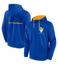 Men Los Angeles Rams Blue Defender Evo Full Zip Hoodie Men Los Angeles Rams Blue Defender Evo Full Zip Hoodie