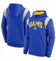Men Los Angeles Rams Royal Sideline Stack Performance Pullover Hoodie 002 Men Los Angeles Rams Royal Sideline Stack Performance Pullover Hoodie 002