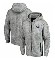 NFL Los Angeles Rams Pro Line by Fanatics Branded Space Dye Performance Full Zip Hoodie Heathered Gray NFL Los Angeles Rams Pro Line by Fanatics Branded Space Dye Performance Full Zip Hoodie Heathered Gray