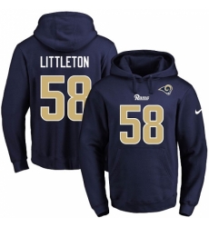 NFL Mens Nike Los Angeles Rams 58 Cory Littleton Navy Blue Name Number Pullover Hoodie NFL Mens Nike Los Angeles Rams 58 Cory Littleton Navy Blue Name Number Pullover Hoodie