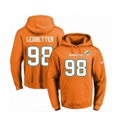 Football Mens Miami Dolphins 98 Jonathan Ledbetter Orange Name Number Pullover Hoodie Football Mens Miami Dolphins 98 Jonathan Ledbetter Orange Name Number Pullover Hoodie