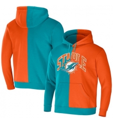 Men Miami Dolphins Aqua Orange Split Logo Pullover Hoodie Men Miami Dolphins Aqua Orange Split Logo Pullover Hoodie