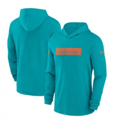 Men Miami Dolphins Aqua Sideline Performance Hoodie Men Miami Dolphins Aqua Sideline Performance Hoodie
