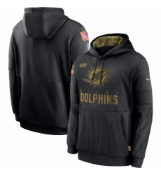 Men Miami Dolphins Nike 2020 Salute to Service Sideline Performance Pullover Hoodie Black Men Miami Dolphins Nike 2020 Salute to Service Sideline Performance Pullover Hoodie Black