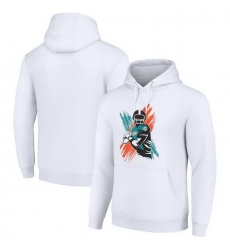 Men Starter White Miami Dolphins Player X Fleece Pullover Hoodie Men Starter White Miami Dolphins Player X Fleece Pullover Hoodie