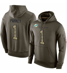 NFL Nike Miami Dolphins 1 Cody Parkey Green Salute To Service Mens Pullover Hoodie NFL Nike Miami Dolphins 1 Cody Parkey Green Salute To Service Mens Pullover Hoodie