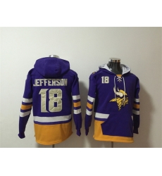 Men Minnesota Vikings 18 Justin Jefferson Purple Ageless Must Have Lace Up Pullover Hoodie Men Minnesota Vikings 18 Justin Jefferson Purple Ageless Must Have Lace Up Pullover Hoodie