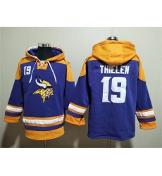 Men Minnesota Vikings 19 Adam Thielen Purple Yellow Ageless Must Have Lace Up Pullover Hoodie Men Minnesota Vikings 19 Adam Thielen Purple Yellow Ageless Must Have Lace Up Pullover Hoodie